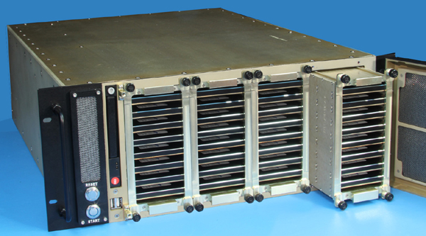 Chassis View showing one QuickPac Drive Pack partially withdrawn