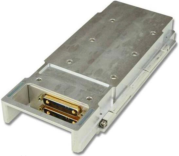 Figure 2. Rugged MicroTCA module incorporates an AMC module in a conductioncooled enclosure suitable for harsh environments (Courtesy of VadaTech)