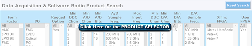 Data Acquisition and Software Radio Product Select Tool